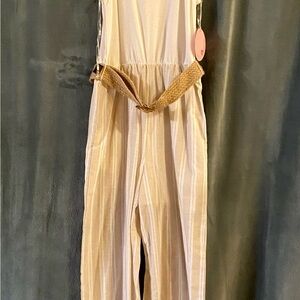 Marshall Cream Jumpsuit with Woven Belt